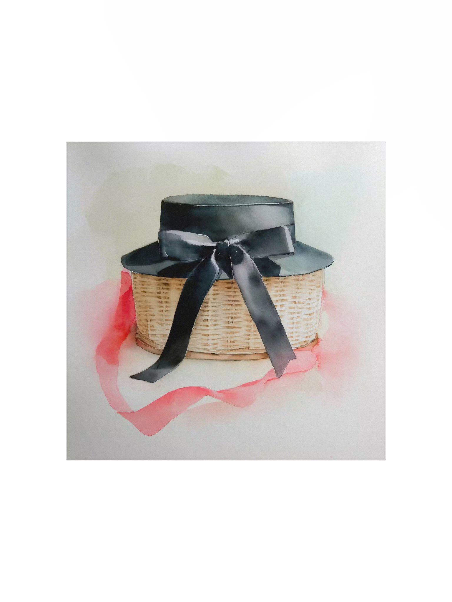 Coquette: Chic Basket Black Bow Hat product image (1)