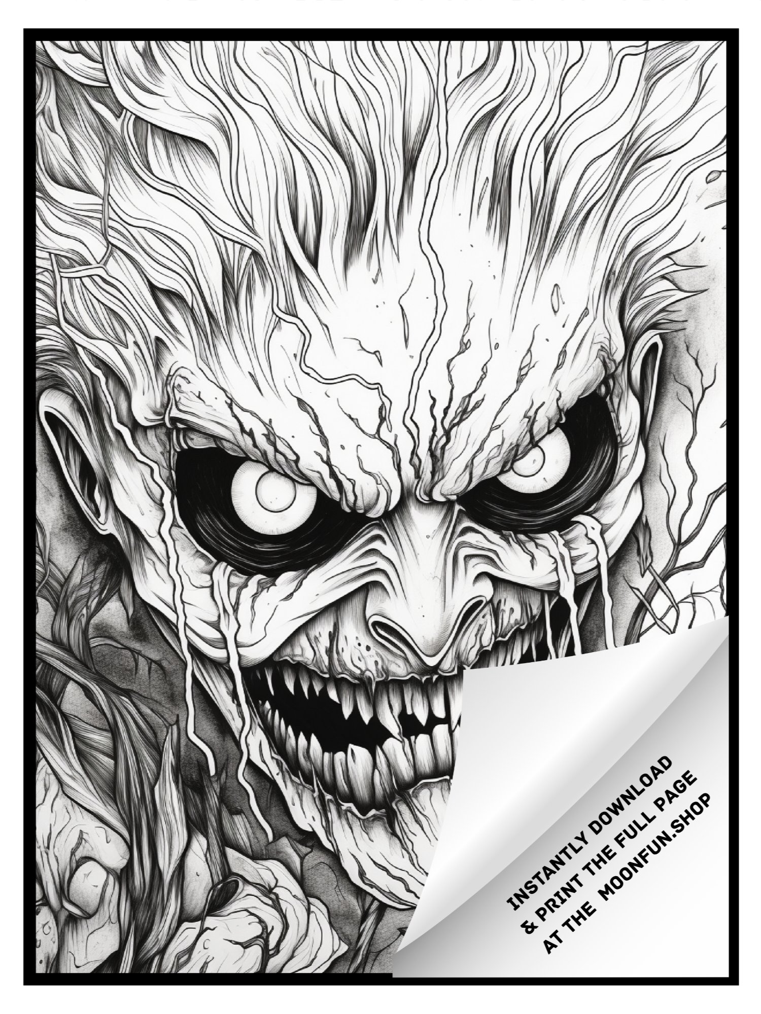💀 50 Creepy Horror Halloween Coloring Pages for Teens & Adults product image (2)