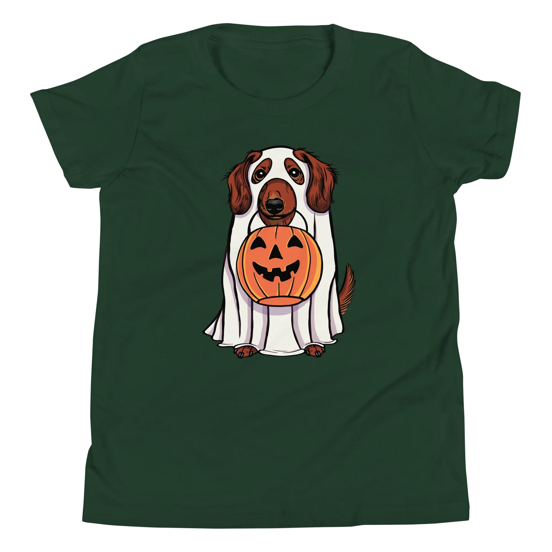 Halloween Longhaired Dachshund(Red) Youth T-Shirt product image (5)