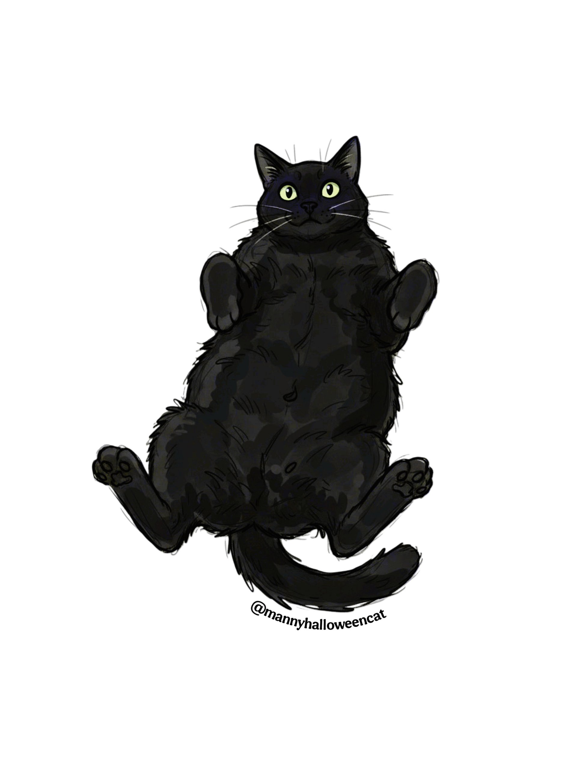 Manny Halloween Cat Belly Up sticker product image (1)