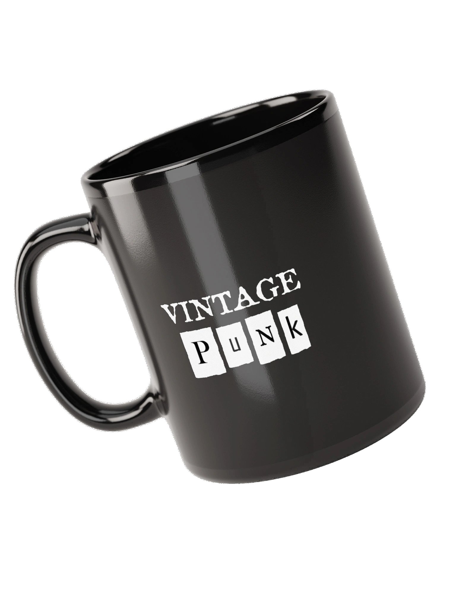 Vintage Punk Distressed Black Glossy Mug product image (9)
