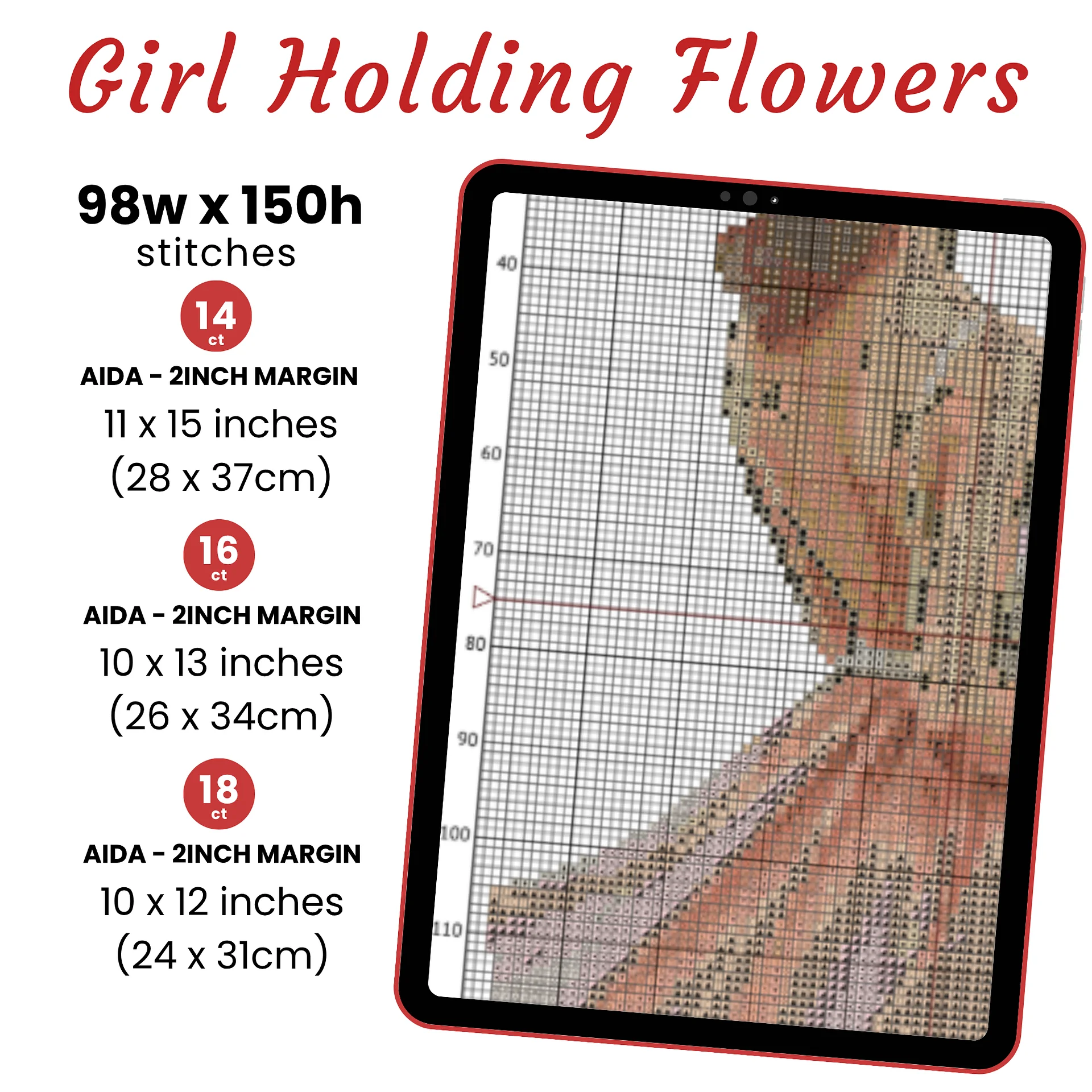 Flower Girls Bundle Cross Stitch Pattern product image (7)