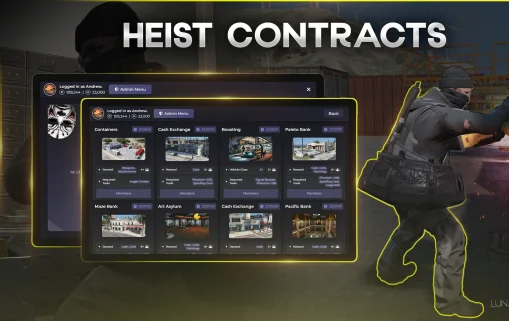 [QB/ESX] FIVEM HEIST CONTRACTS SCRIPT + MAPS | [ QBCore / ESX / QBox ] product image (1)