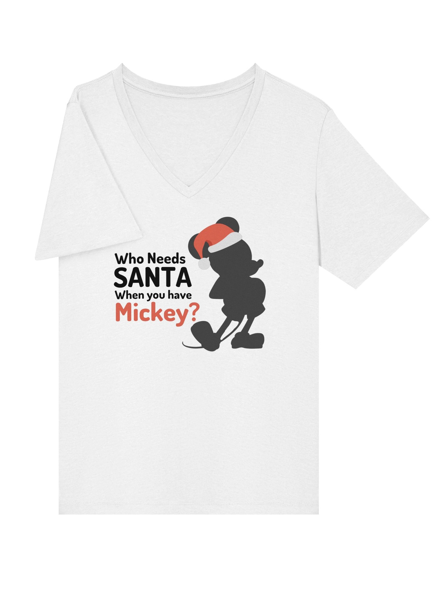 White Disney Who Needs Santa Womens V-Neck Tee product image (3)