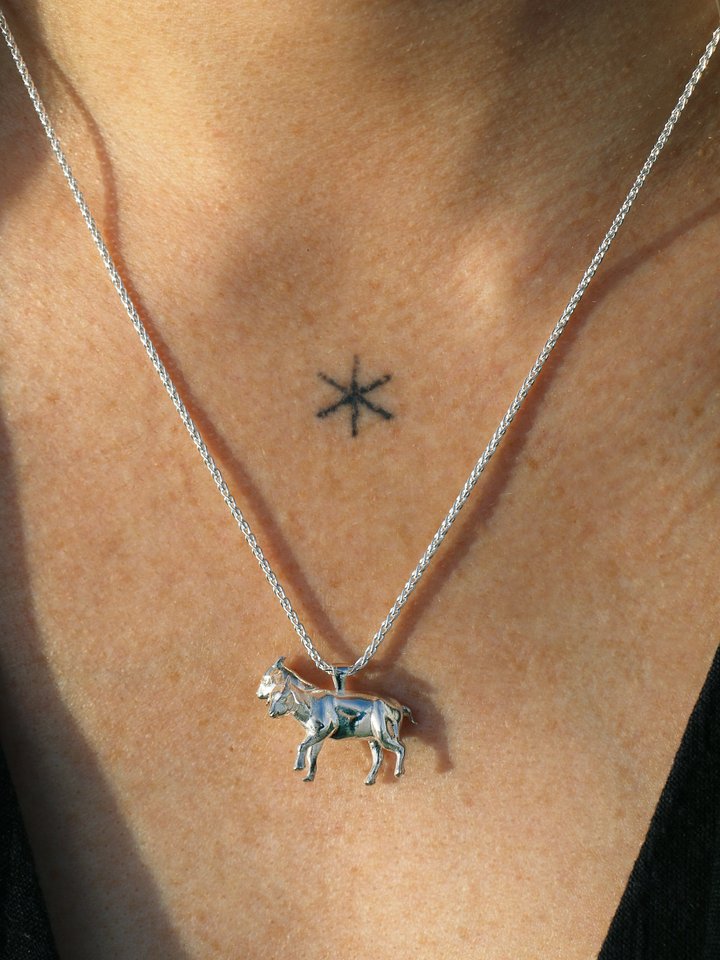 SALE Two Headed Goat Necklace - Sterling Silver product image (2)