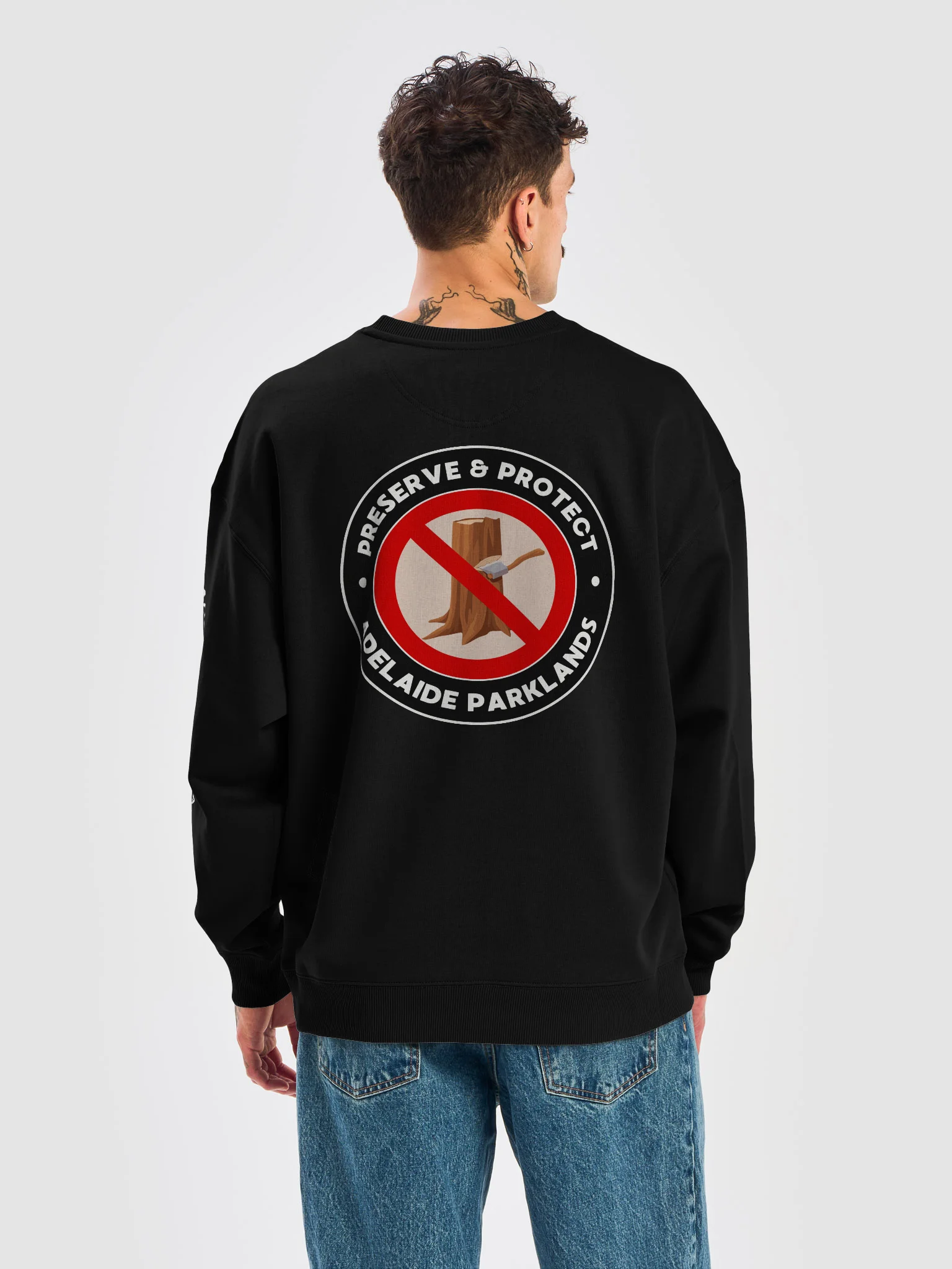 PRESERVE & PROTECT | White Print | Unisex | Premium Organic Oversized Sweatshirt product image (6)