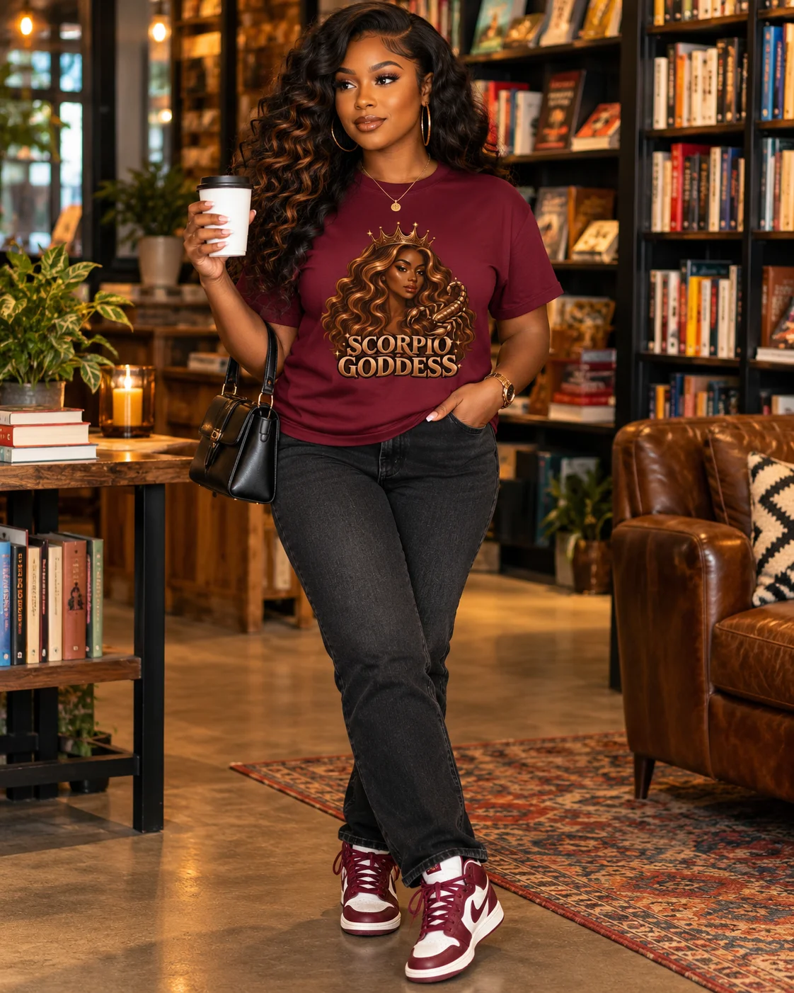 Scorpio Goddess Gold Zodiac Tee product image (13)