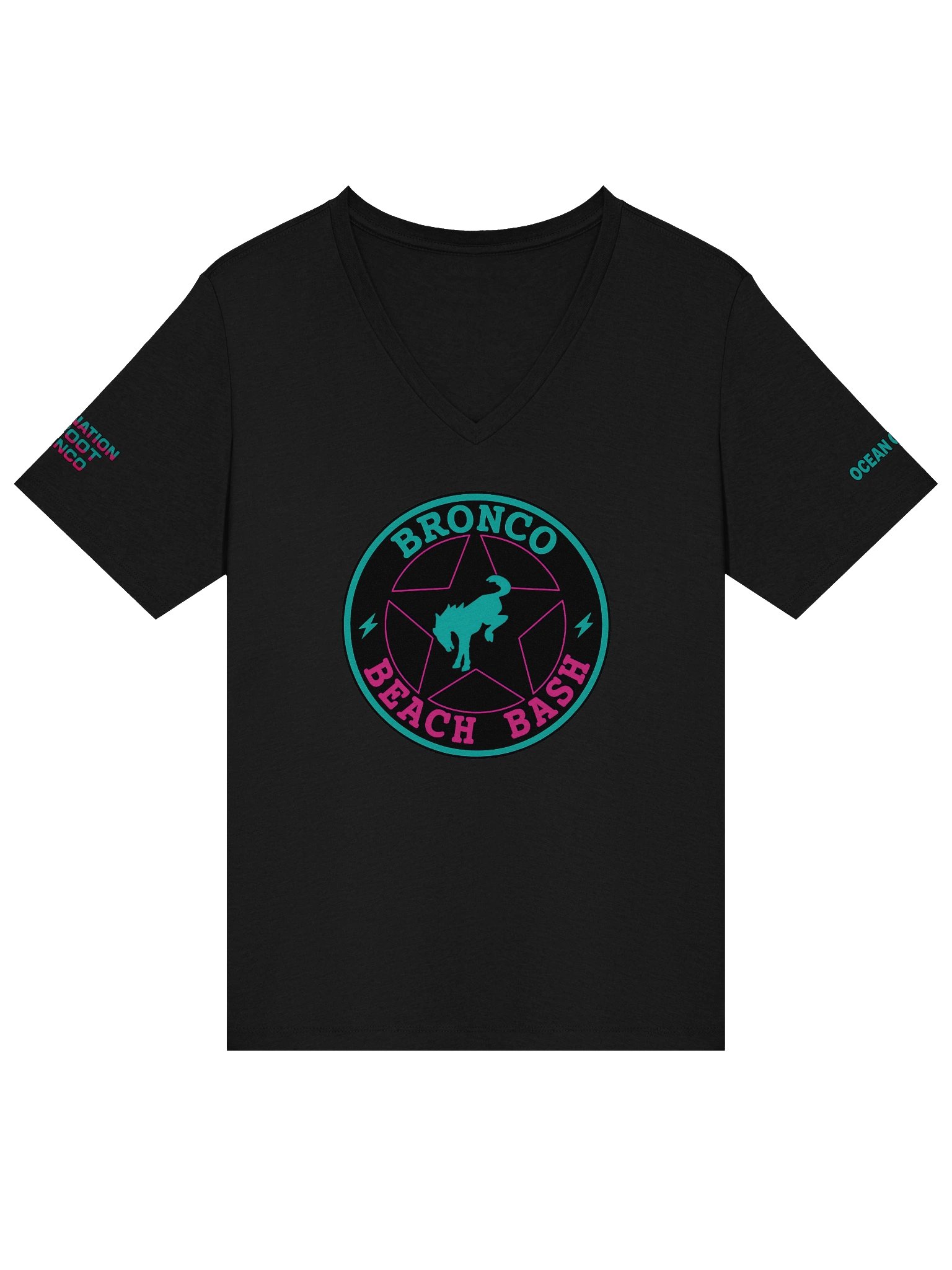 2025 Bronco Beach Bash Ocean City / Destination Bigfoot Bronco Collab | Women's Relaxed V-Neck T-Shirt (Multiple Color Options) product image (20)