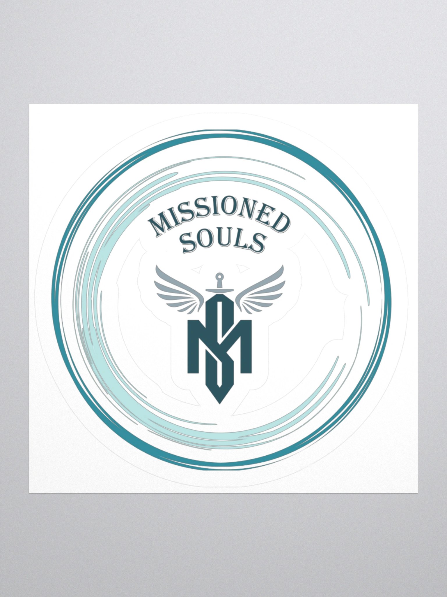 Missioned Souls Winged Monogram Sticker Circle product image (3)