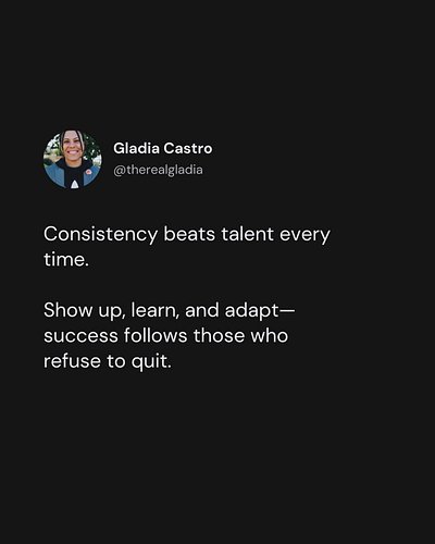 Talent but no consistency can only get you so far. Talent plus consistency can change your life….

Who’s not willing to give ...