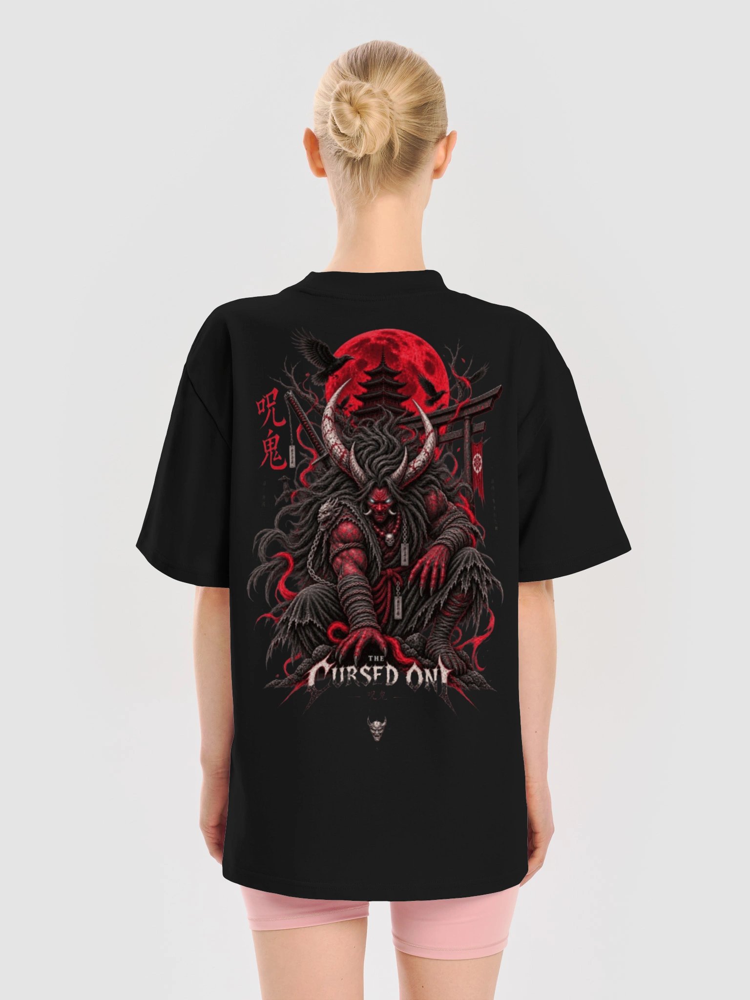 Cursed Oni – Japanese Demon Oversized Graphic T-Shirt | Dark Yokai Streetwear product image (10)