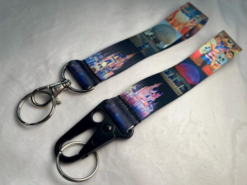 Custom Photo Wristlet with Black Carabiner Clip or Swivel Clasp product image (2)