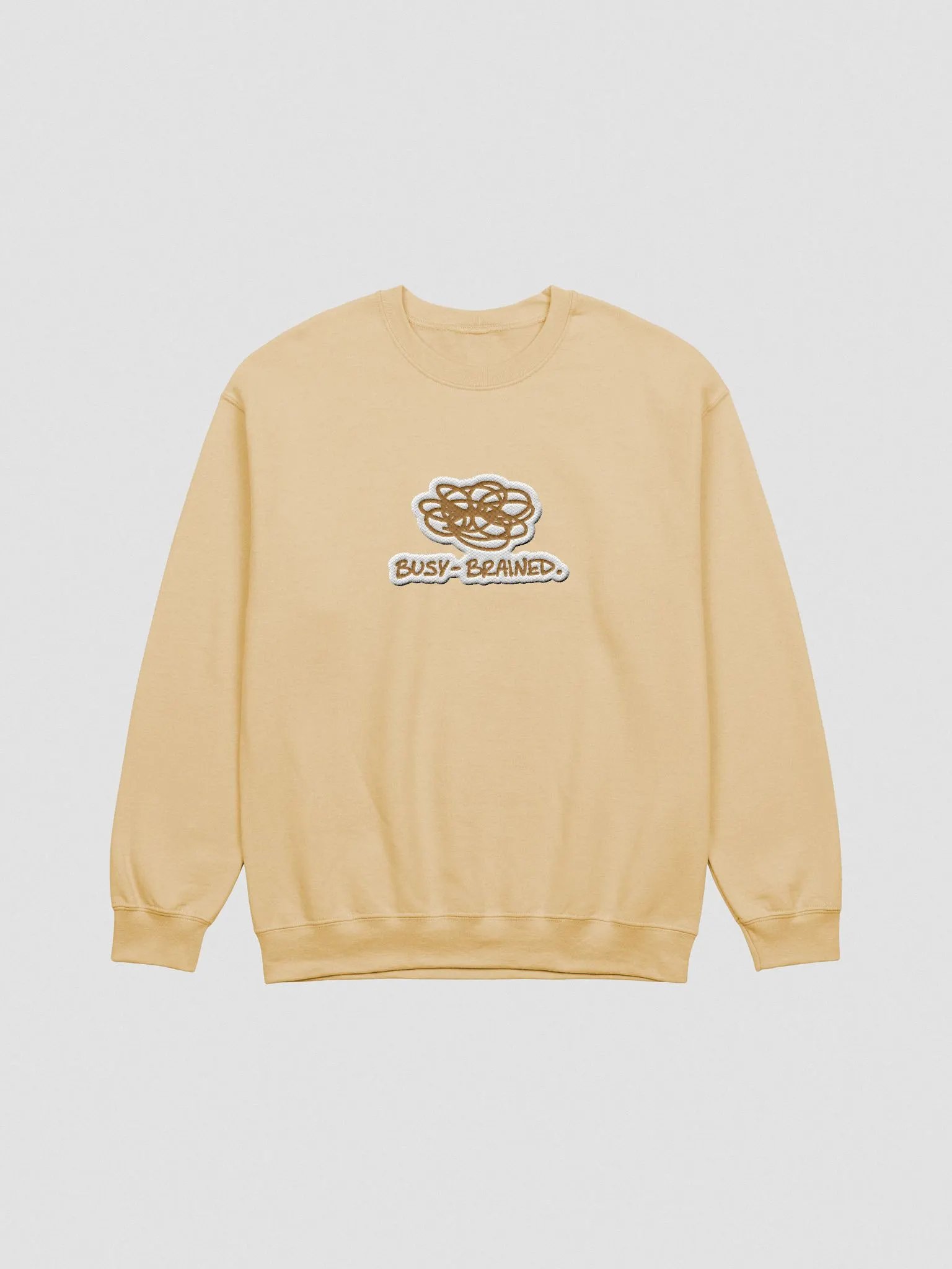 BUSY-BRAINED. (lg. brass bubble design) embroidered crewneck product image (22)