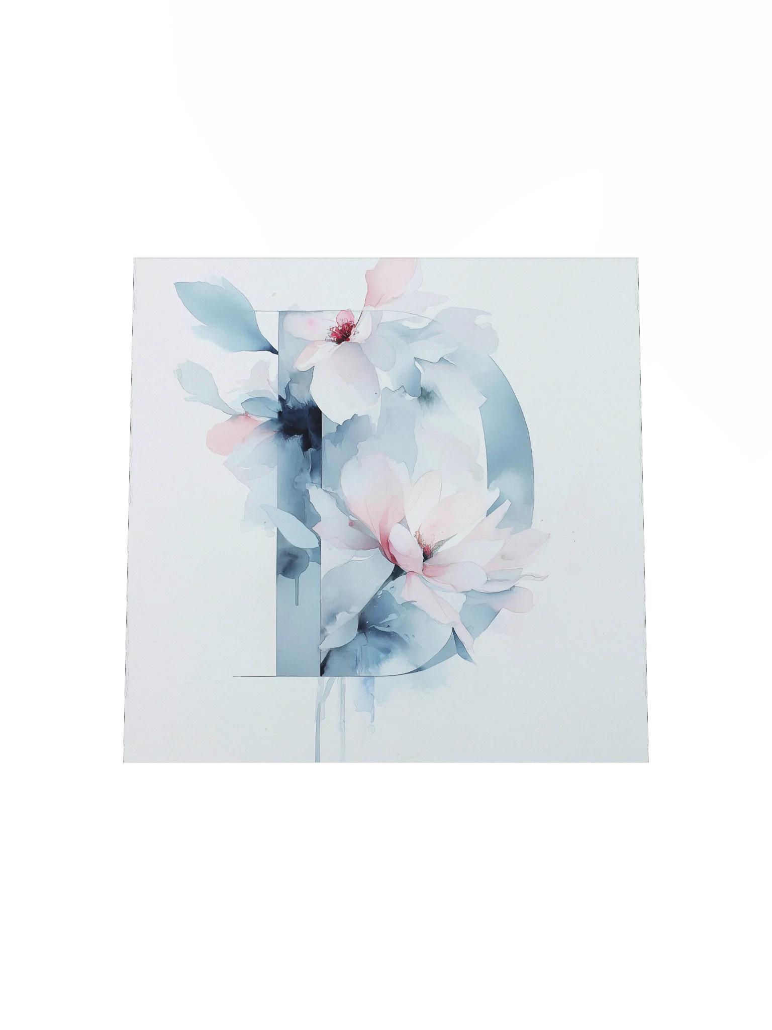 Powder Blue: Soft Pastel Watercolor Floral 'D' product image (17)