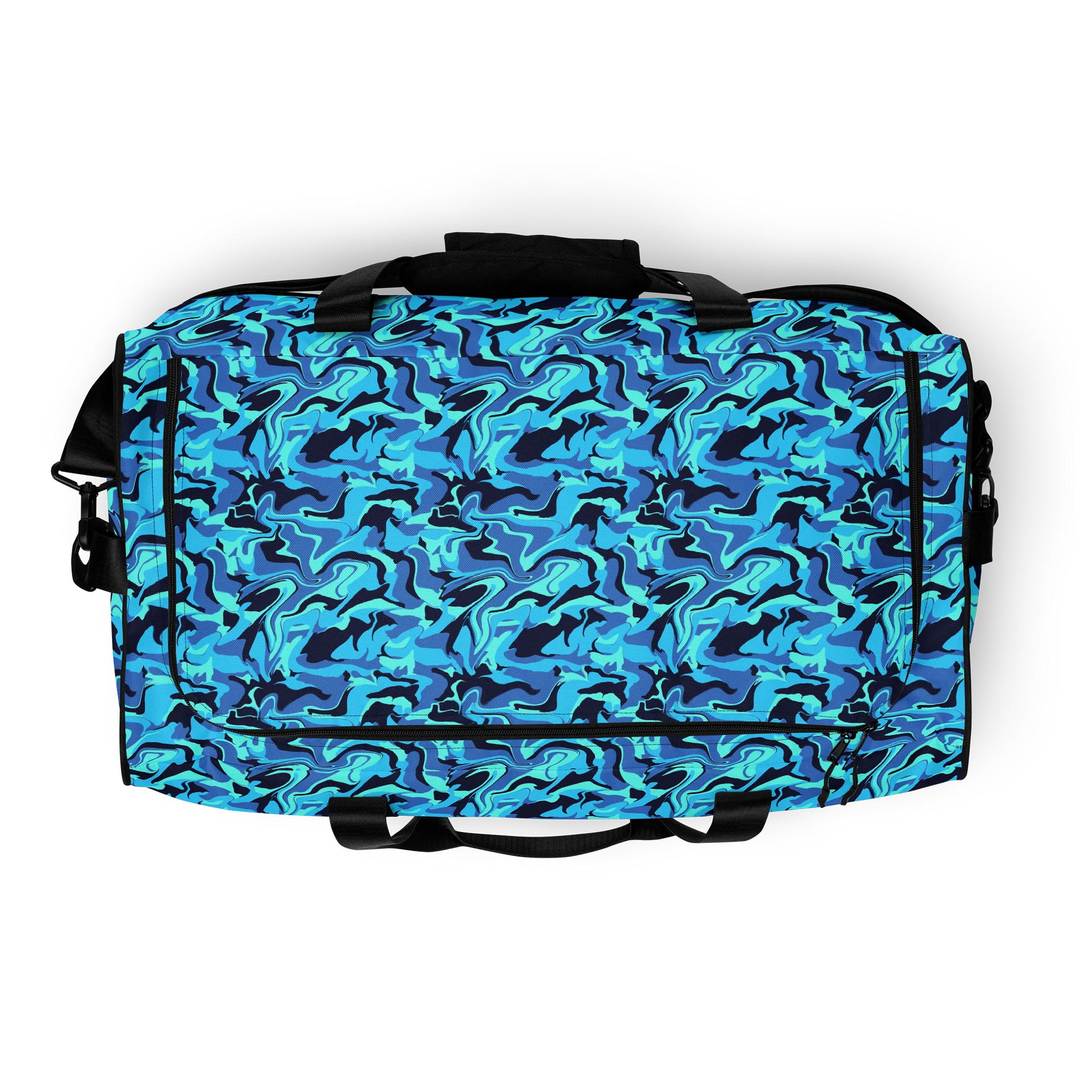 Camouflage Blue Waves | Gym Duffel Bag. product image (8)