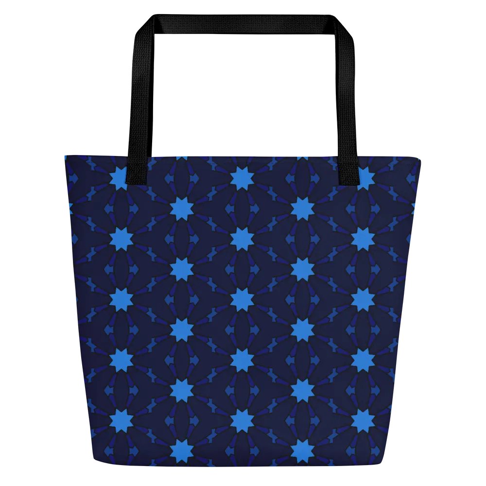 Blues 1 Large Tote Bag with Interior Pocket in Design p4mOctagon_20250110_202421 product image (1)