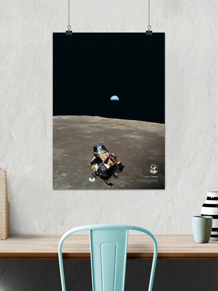 NASA Apollo 11: View of Moon (Earthrise), 1969 — space poster, space art, photo poster, NASA print, space wall decor product image (2)
