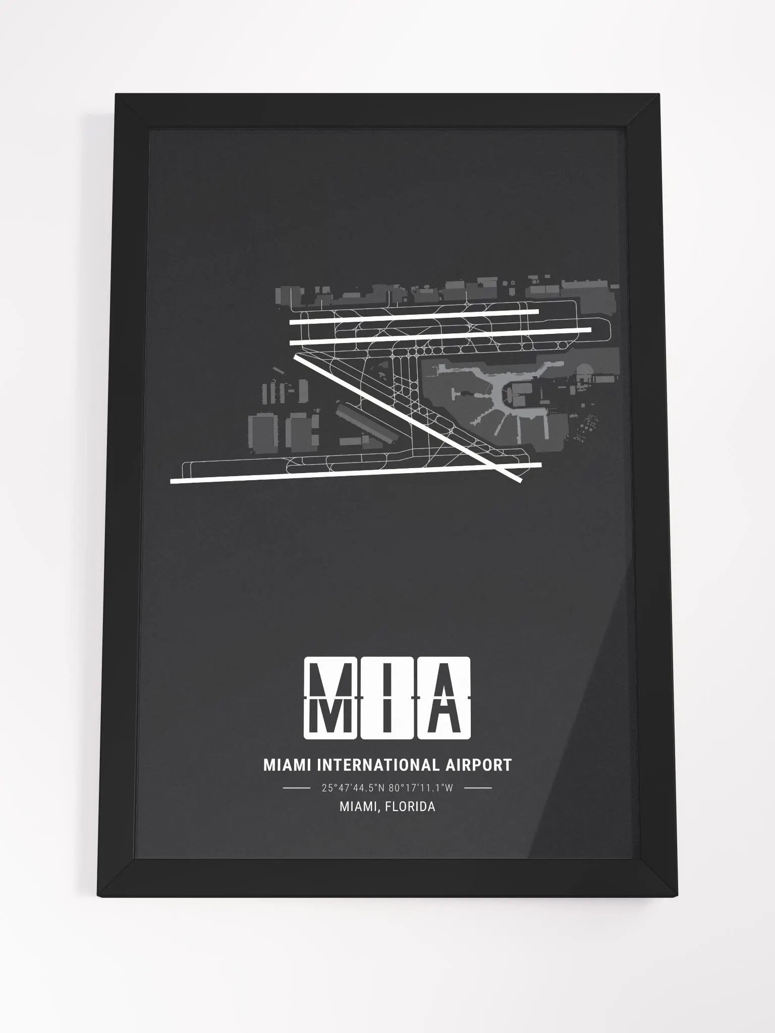 Framed Airport MIA Premium Map On Matt Paper product image (4)