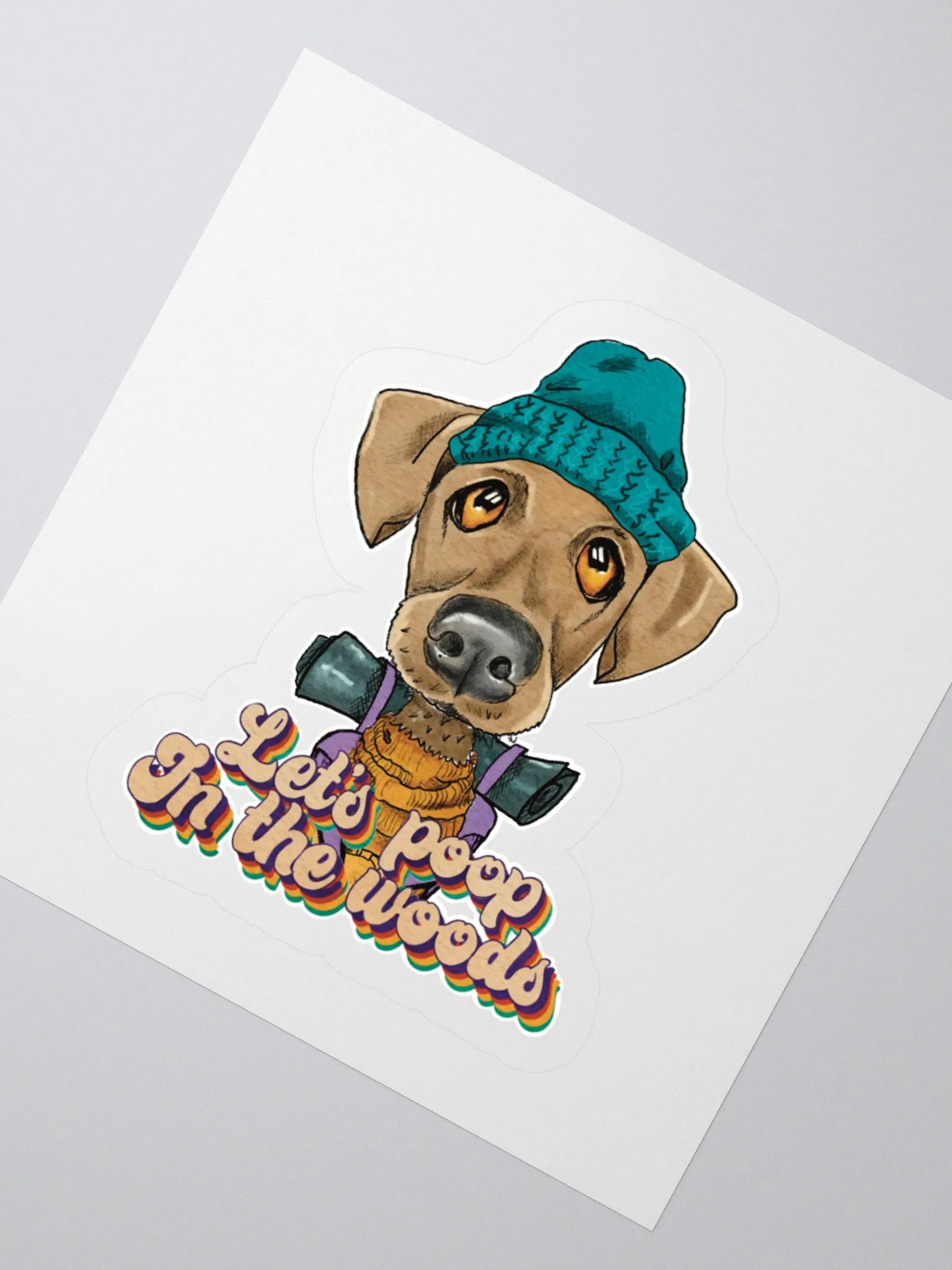 Camping Dog Sticker Let's poop in the woods product image (5)