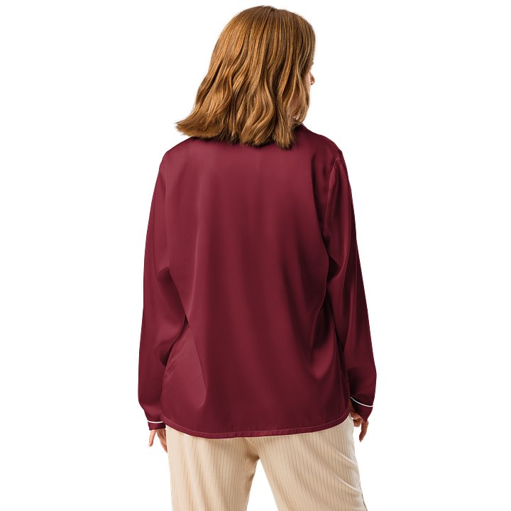Elegant Maroon Silky Pajama Top product image (2)