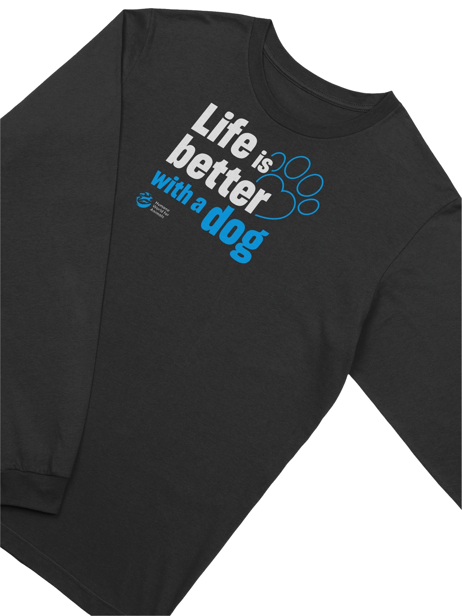 Life is better with a dog - typographic - Long sleeve tee product image (3)