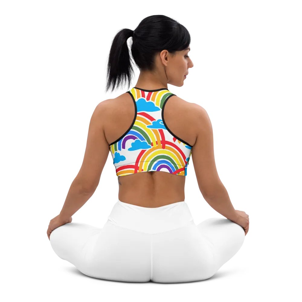 Whimsical Rainbow Clouds Sports Bra product image (9)