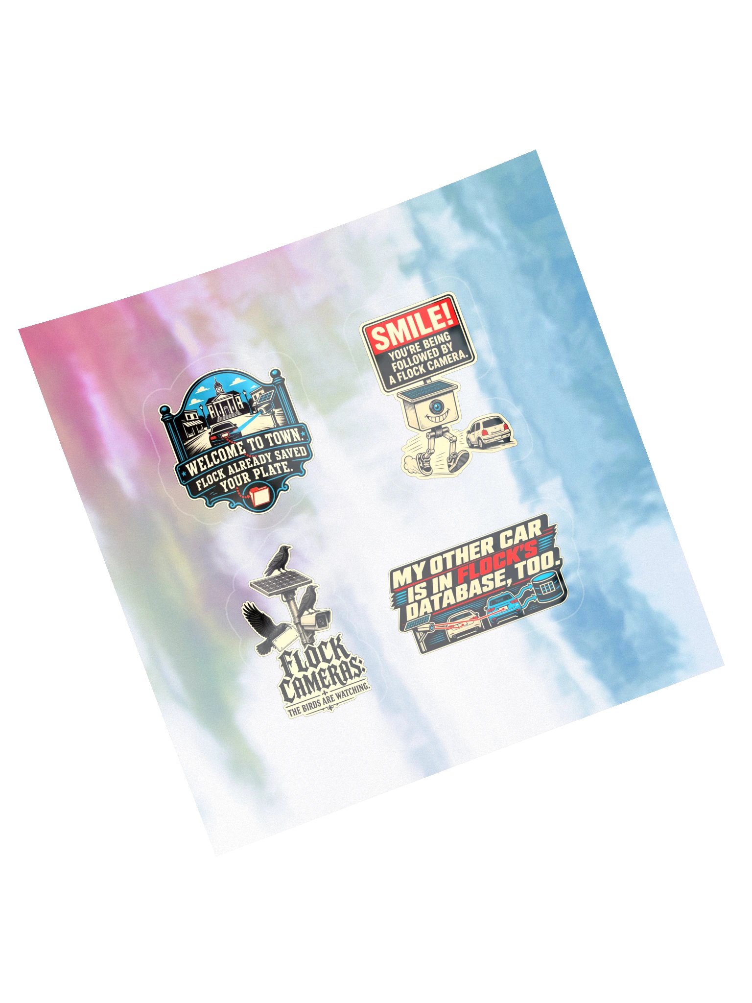 Anti-Flock Surveillance — 4-Design Holographic Sticker Sheet product image (5)