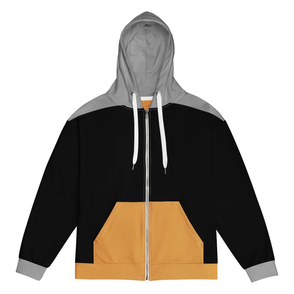 Logo Printed Unisex Zip Hoodie - Black product image (1)