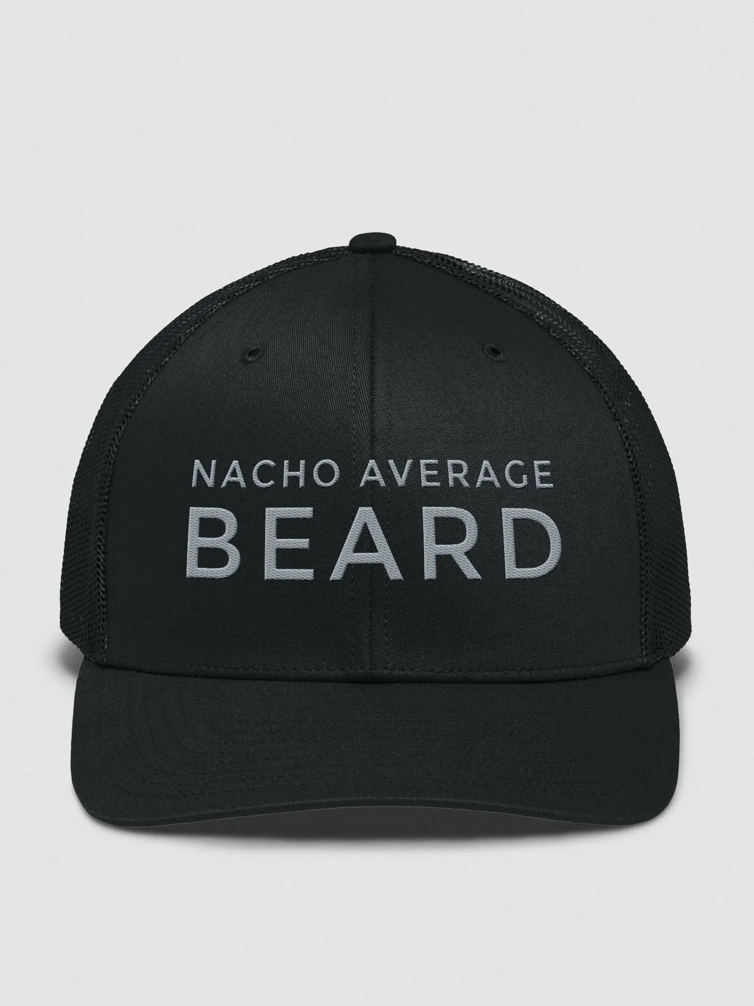 Nacho Average Beard Trucker Cap (Grey Embroidery) product image (1)