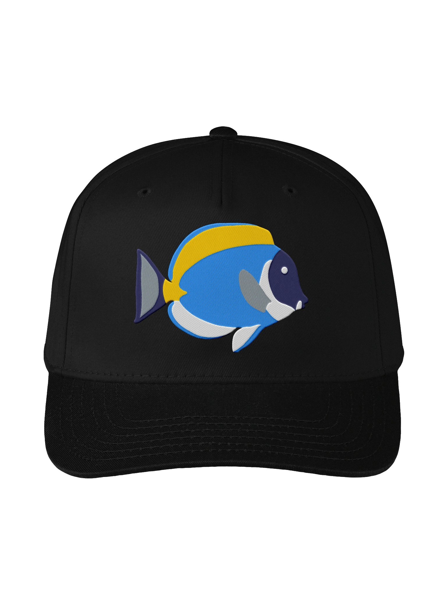 Powder Blue Tang Mid-Profile Baseball Cap (Embroidered) for Reef and Marine Aquarium Lovers product image (1)