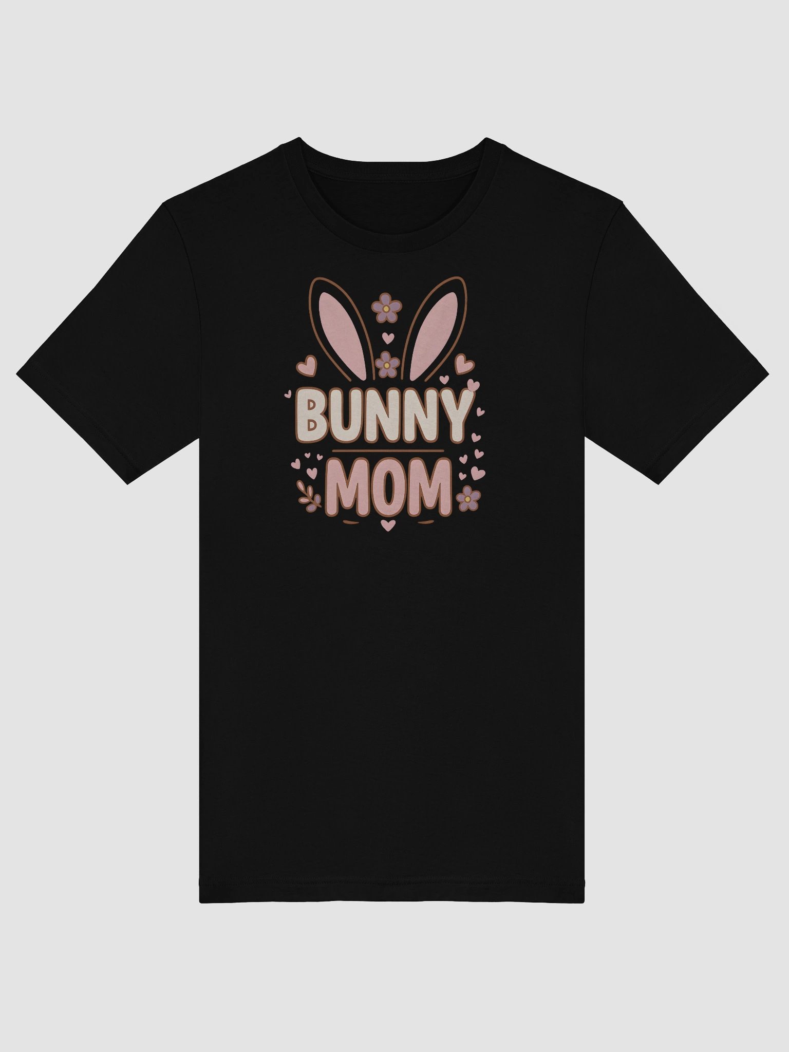 Bunny Mom T-Shirt | Cute Easter Bunny Ears Floral Design | Animal Lover Mom Shirt product image (5)