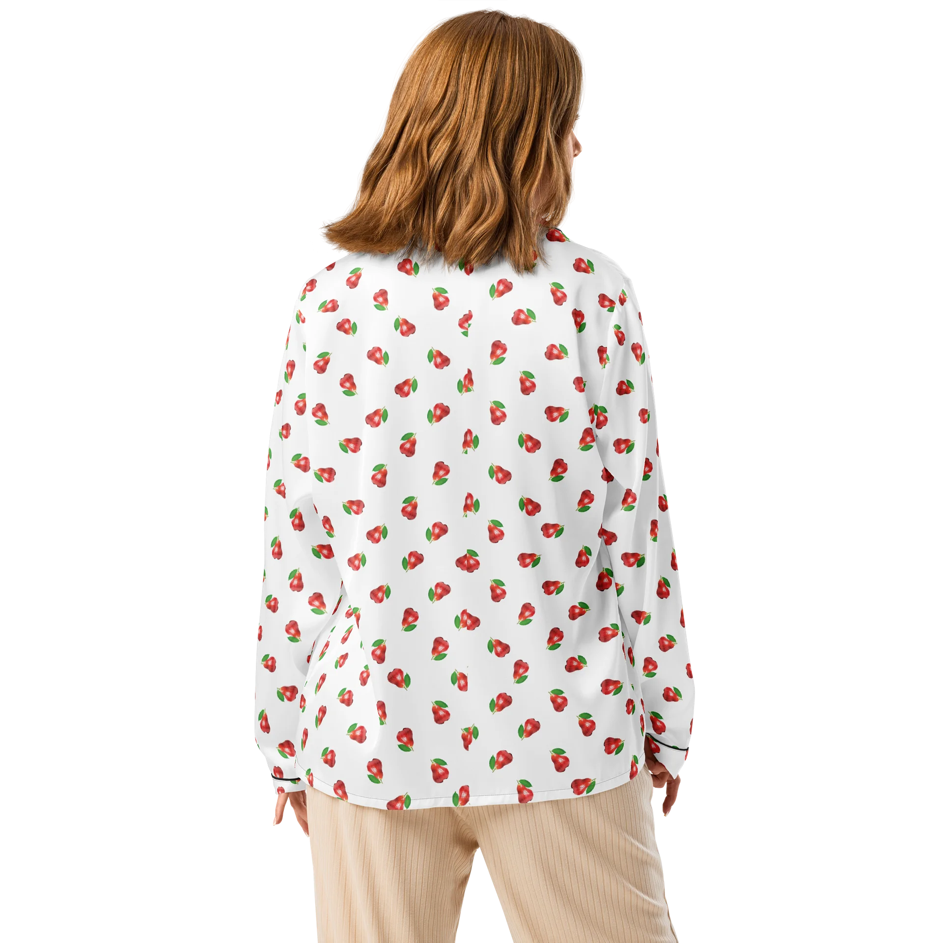 CaribbeanApples Otaheite Fruit Print | Women's Long Sleeve Pajama Top product image (2)