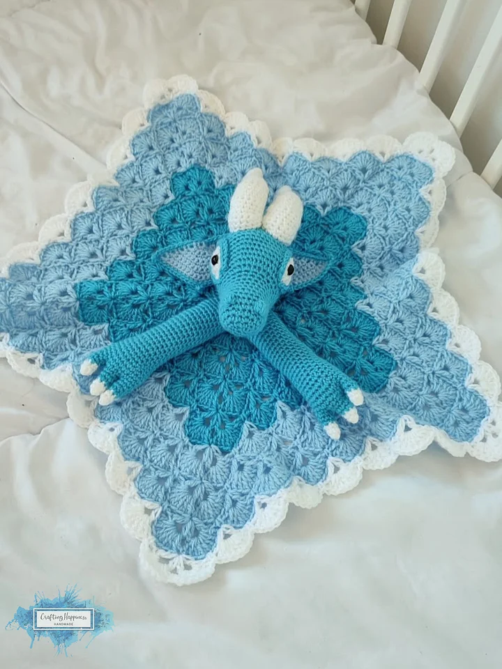 Blizzard Ice Dragon Crochet Lovey Pattern | Amigurumi Toy (PDF Pattern) - Crafting Happiness product image (2)