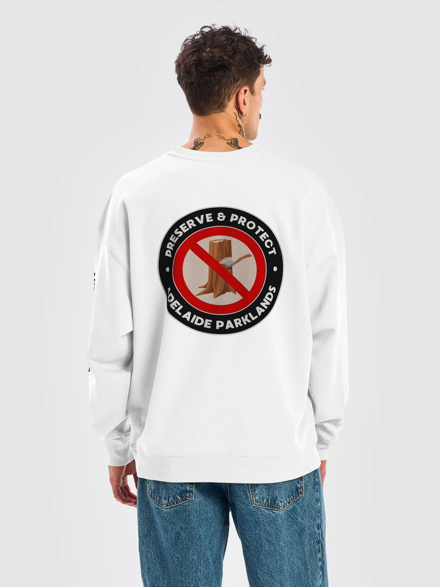 PRESERVE & PROTECT | Black Print | Unisex | Premium Organic Oversized Sweatshirt product image (6)