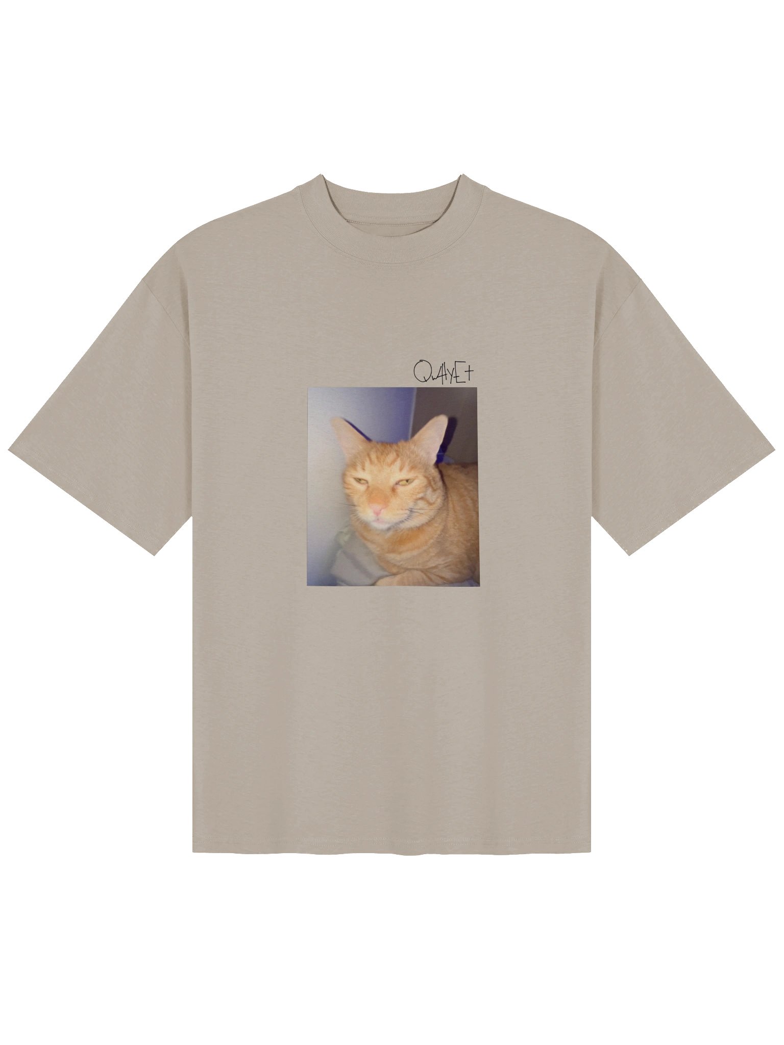 QWHYET LITTY KITTY Oversized Tee (BLACK LOGO) product image (1)