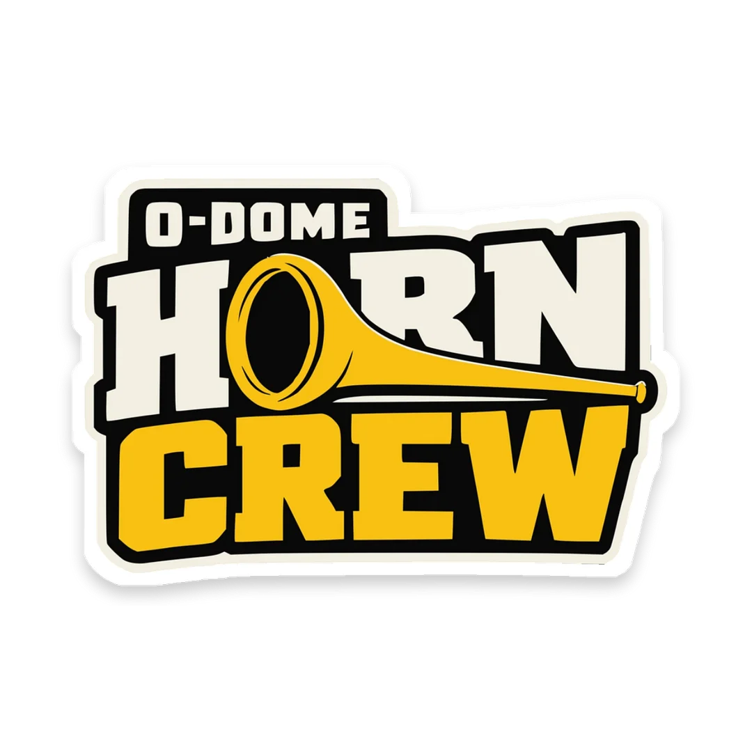 O-Dome Horn Crew Horn Wordmark — Kiss-Cut Sticker