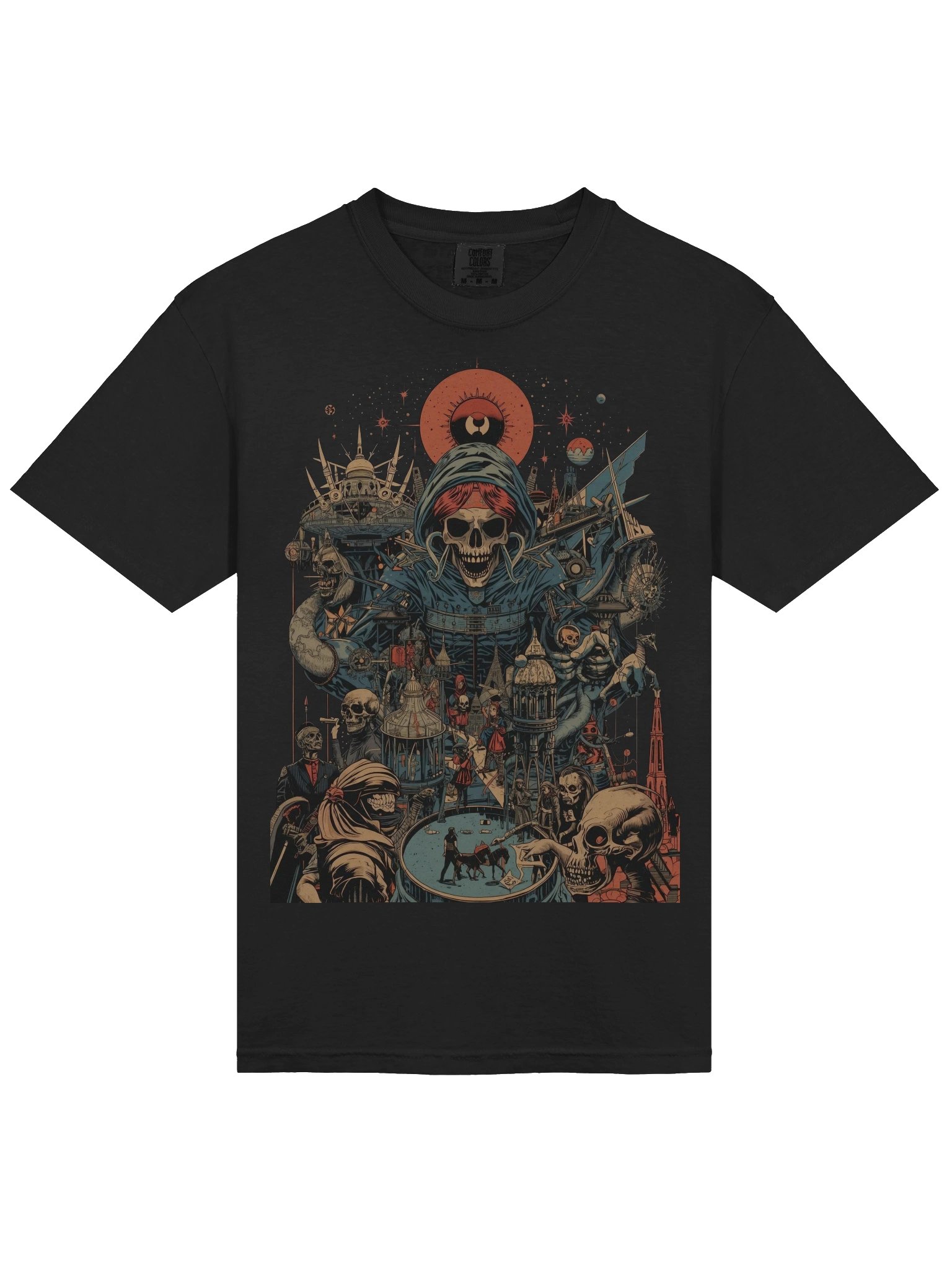 Crimson Sun Skullscape Heavyweight T-Shirt product image (4)