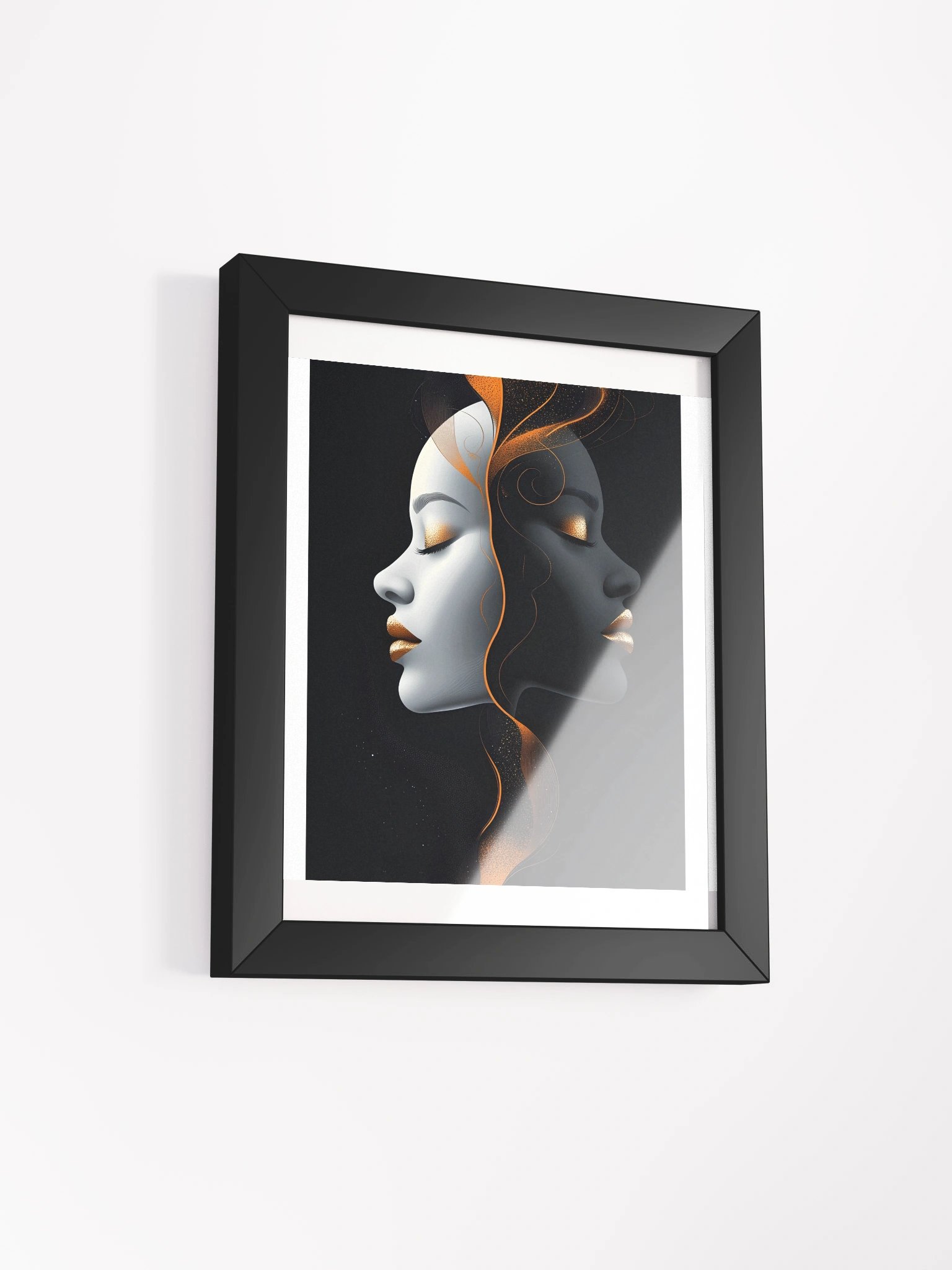 Dual-Profile Wall Art - Black, White Face Modern Abstract Wall Art product image (7)