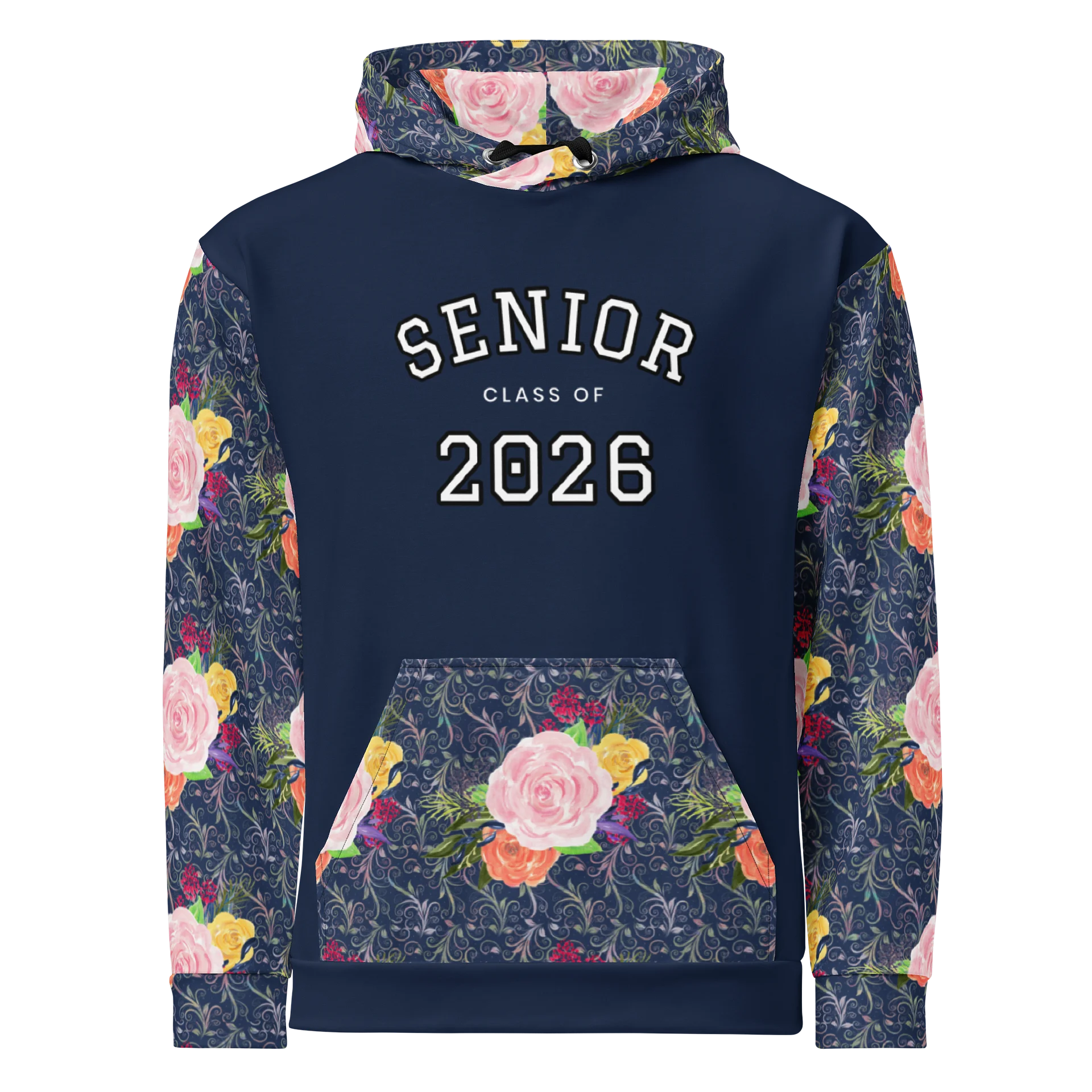 Senior Class 2026 Navy/Floral Unisex Hoodie product image (1)