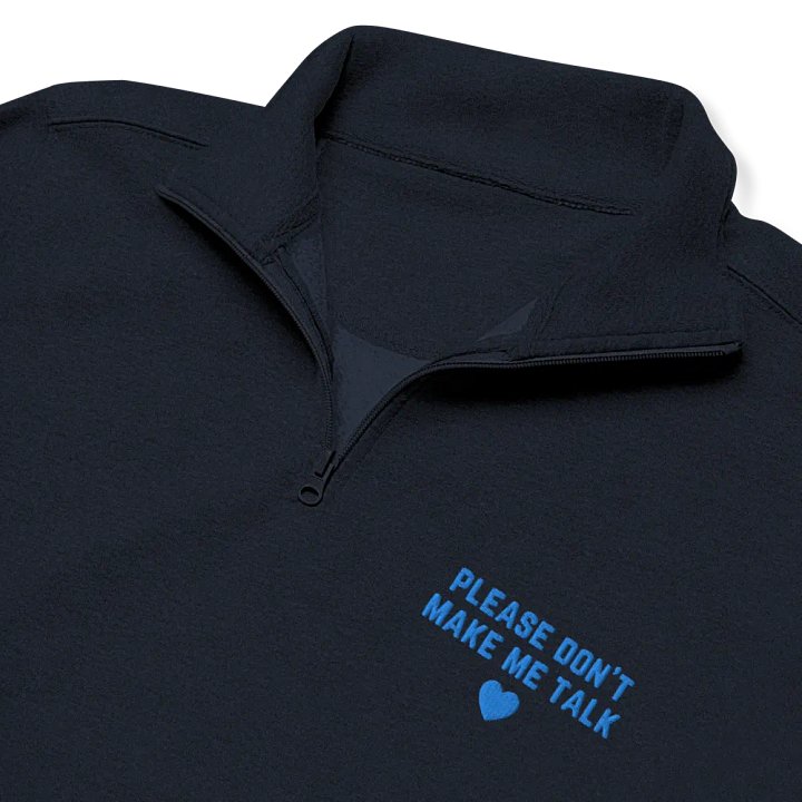 PLEASE DON'T MAKE ME TALK (aqua) embroidered quarter zip product image (11)
