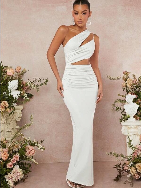 One Shoulder Cut Out Ruched Dress product image (5)
