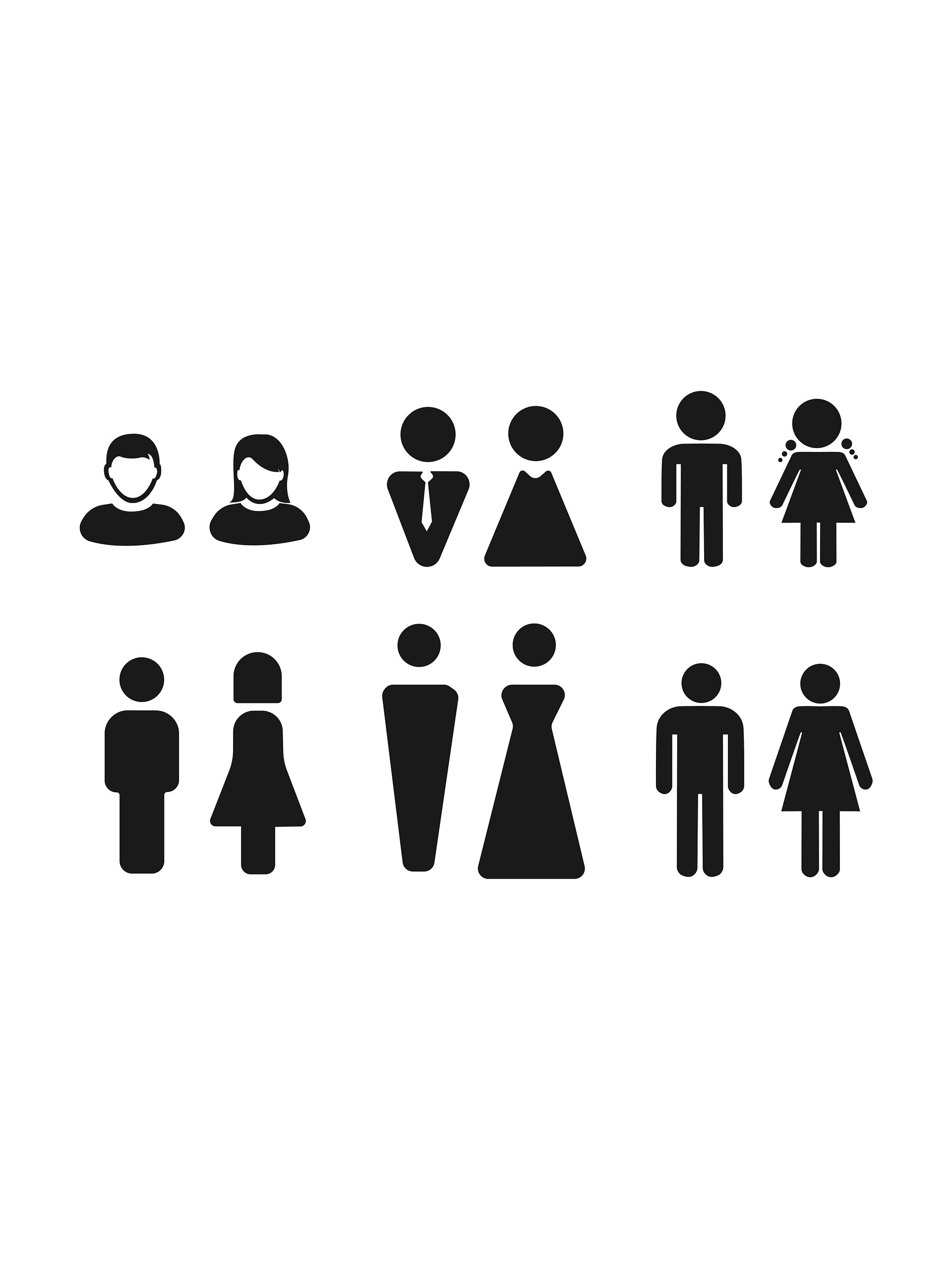 Men and Women Bathroom Sign Svg, Restroom, Vector, Silhouette, Male and Female Toilet, Cricut Cutting File. product image (2)