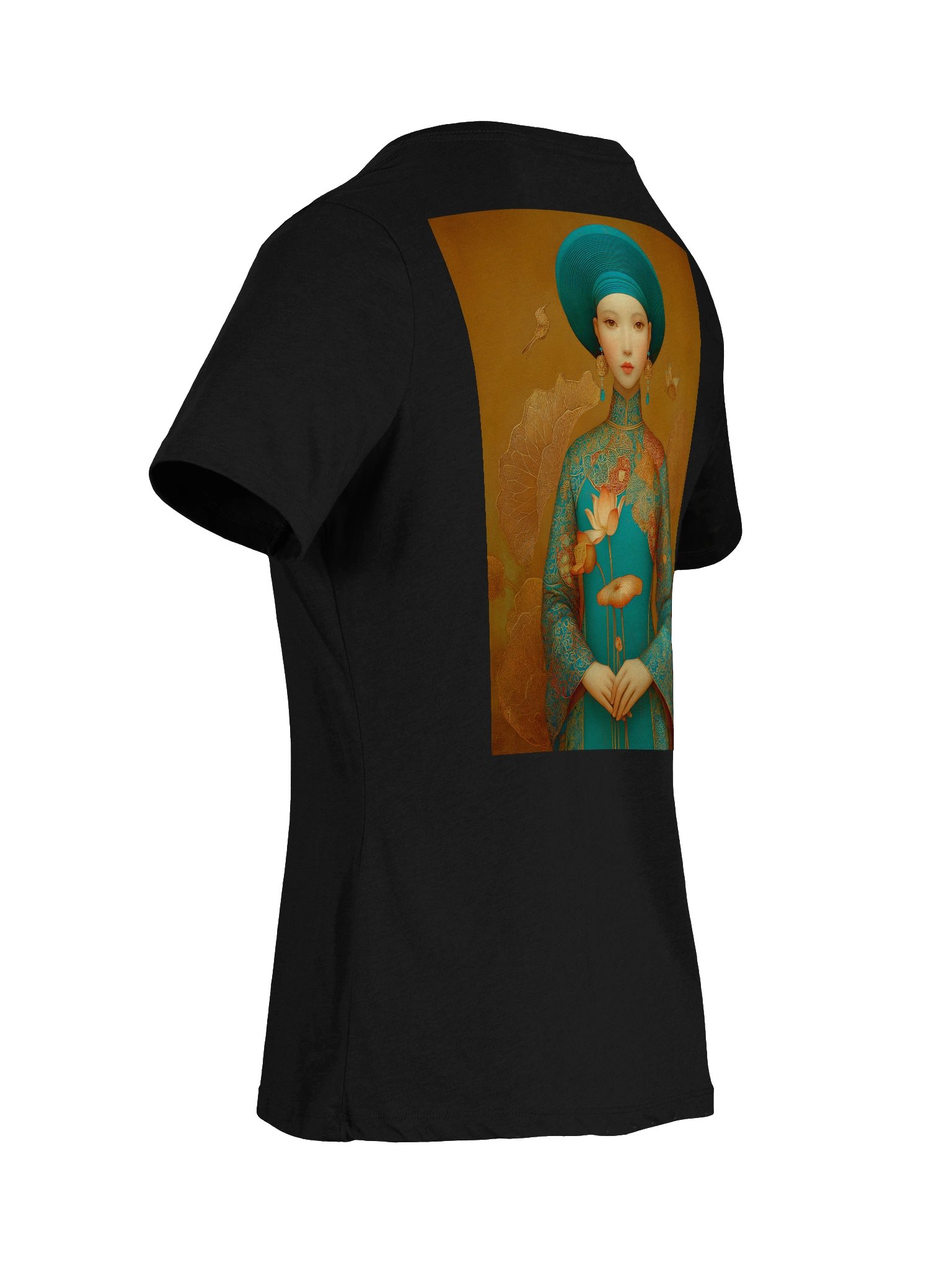 Teal Muse Portrait V-Neck Tee product image (9)