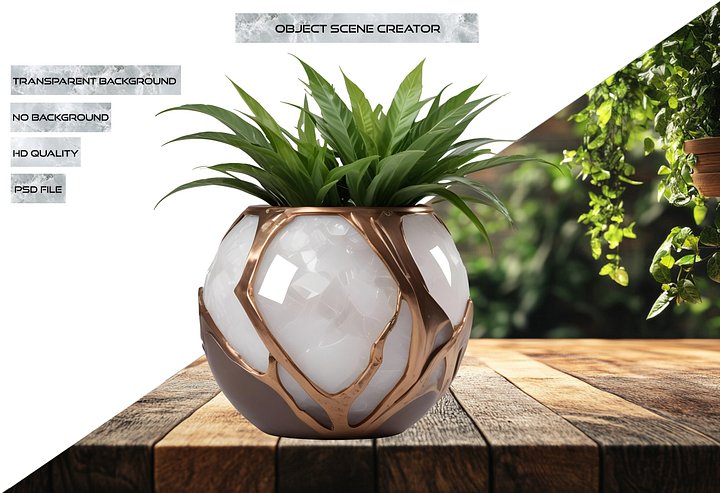 Collection Glamour Organique – Luxury Design Planter PNG product image (2)