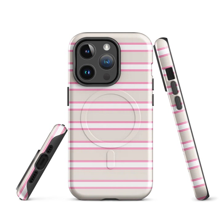 HAMPTONS PINK STRIPES MagSafe® Tough iPhone® Case product image (1)