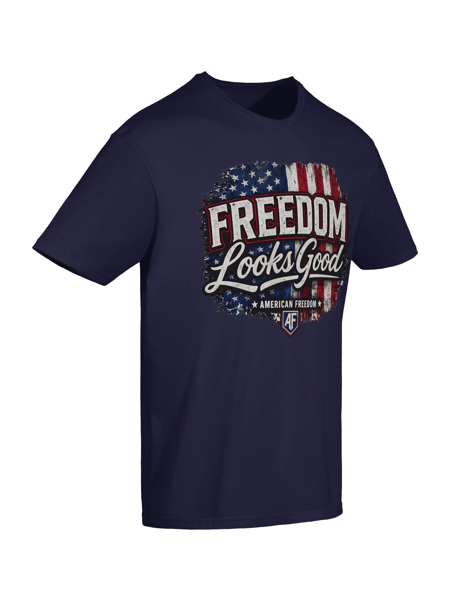 Freedom Looks Good Patriotic T-Shirt | American Freedom AF Logo | Gildan 64000 product image (22)
