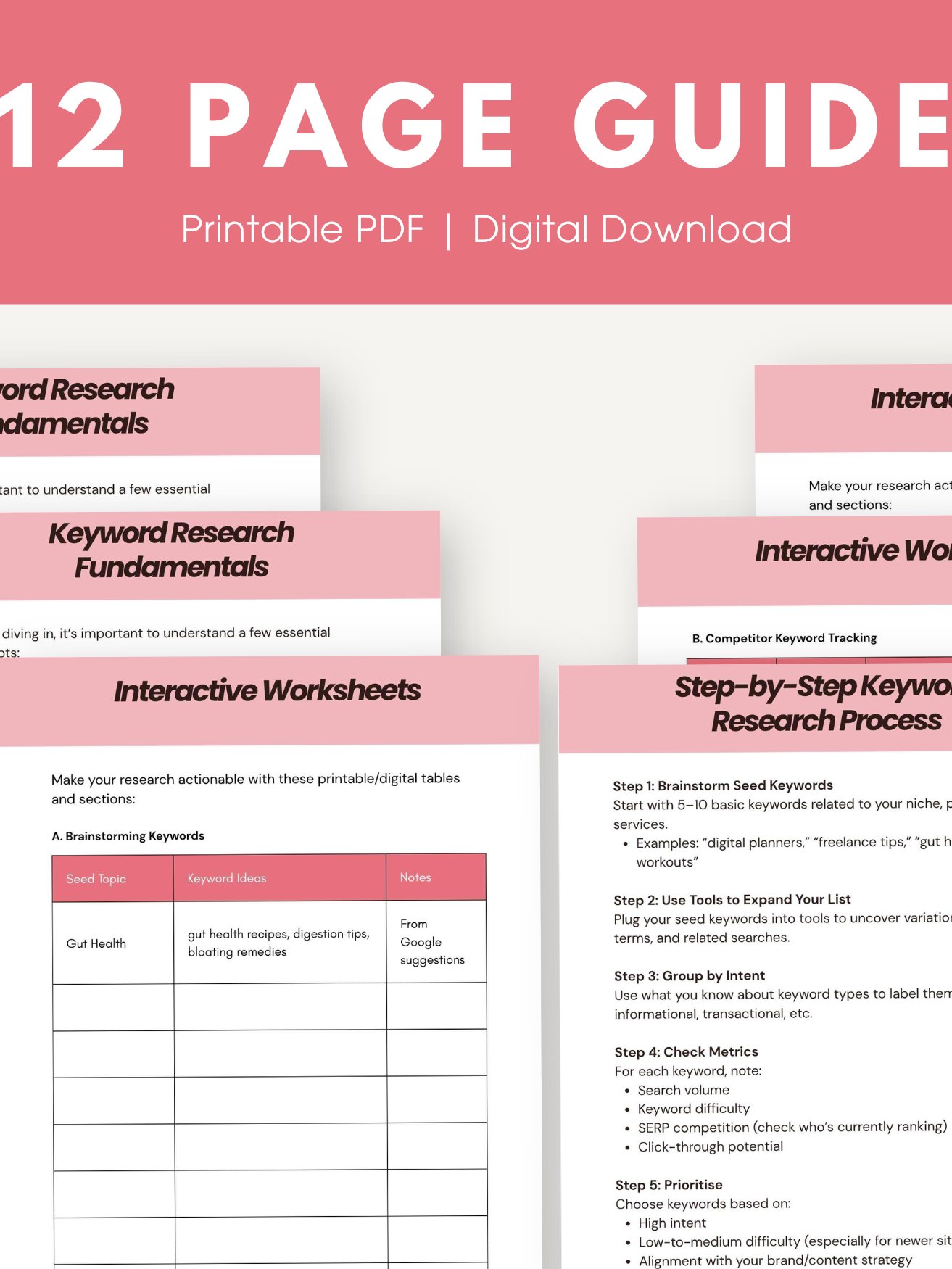 SEO Keyword Research Workbook product image (3)