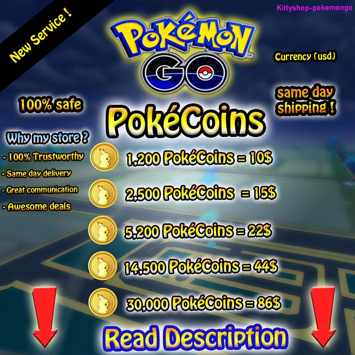 🟢PokéCoins Price Chart🪙 product image (1)