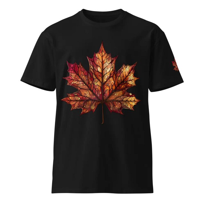 Autumn Leaf Stained Glass Unisex T-Shirt product image (1)