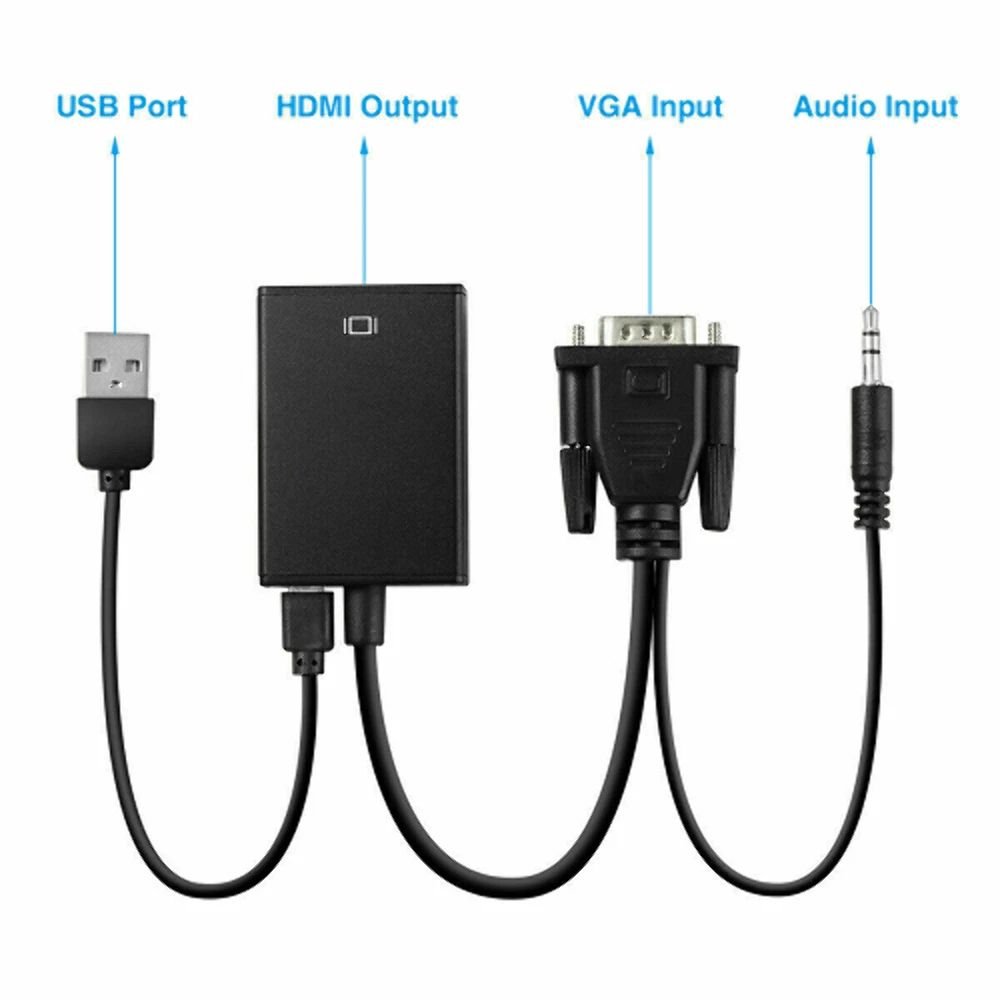 VGA to HDMI 1080P Converter Adapter Audio Output product image (6)